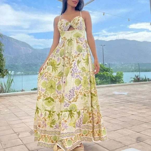 FARM Rio Atalaia Floral Long Dress Size L - Picture 3 of 11